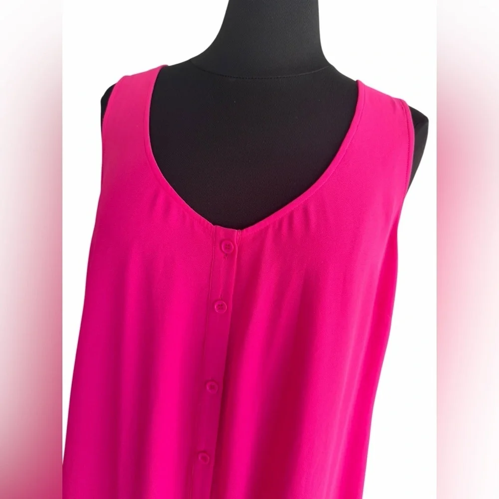 HATCH Maternity Jaden Pink Sleeveless Button Chiffon Wrap Dress XL